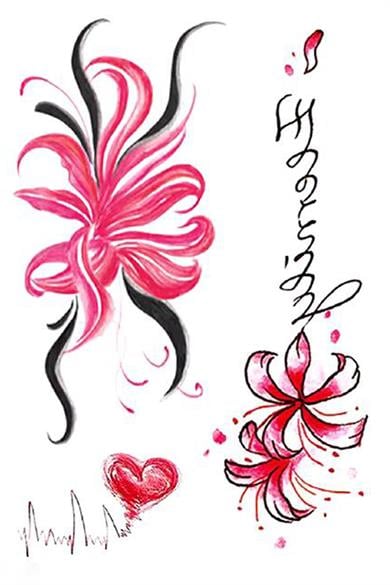 Geçici Çiçek Figürlü Dövme Tattoo