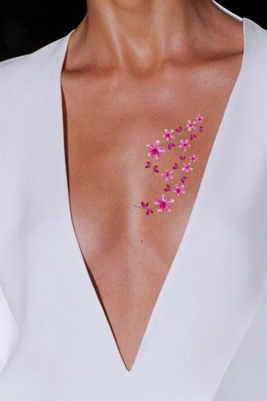 Geçici Çiçek Figürlü Mini Dövme Tattoo