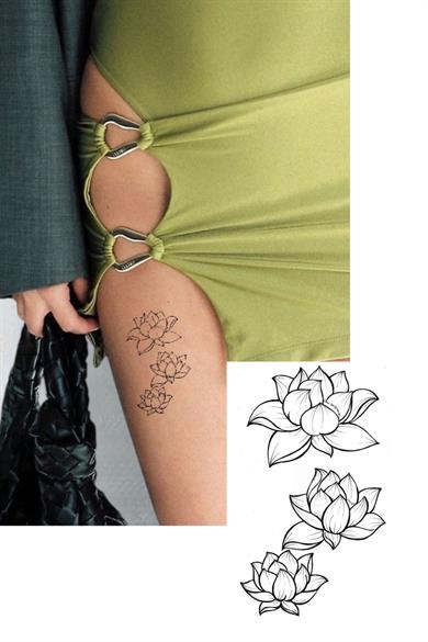 Geçici Çiçek Figürlü Mini Dövme Tattoo