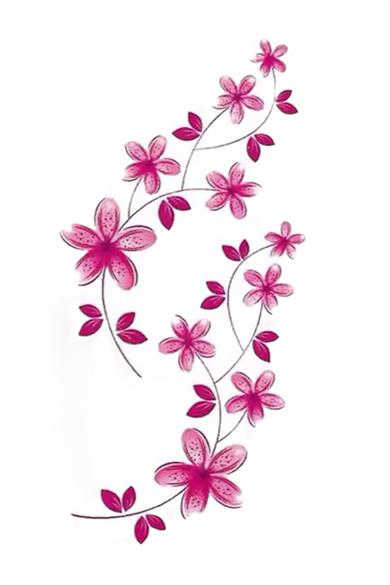 Geçici Çiçek Figürlü Mini Dövme Tattoo