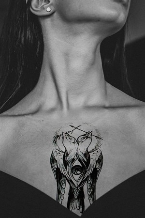 Geçici Göz Ve Kuş Dövme Tattoo
