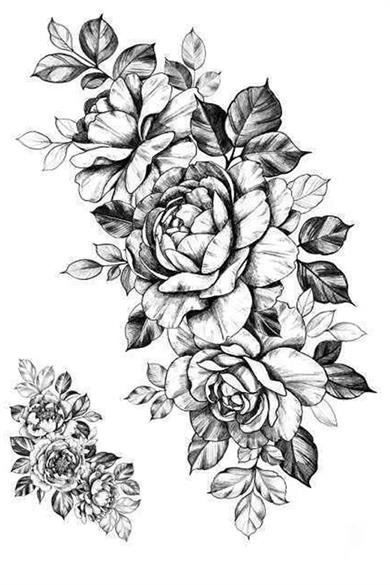 Geçici Gül Figürlü Dövme Tattoo