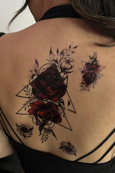 Geçici Gül Figürlü Dövme Tattoo