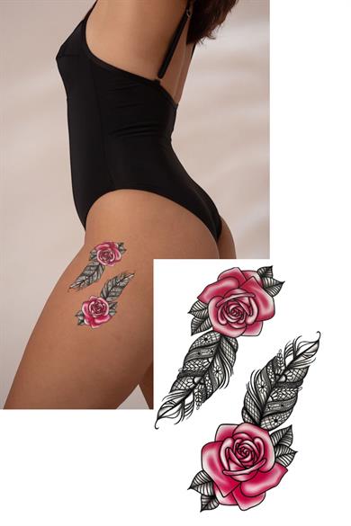 Geçici Gül Figürlü Dövme Tattoo