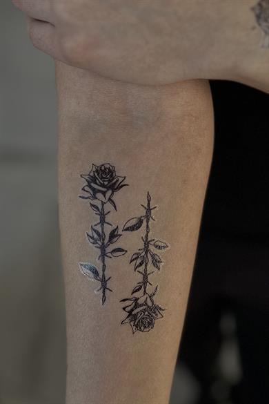 Geçici Gül Figürlü Mini Dövme Tattoo