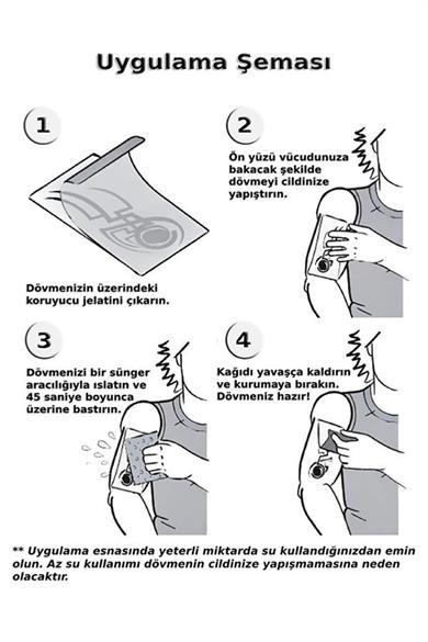 Geçici Gül Figürlü Mini Dövme Tattoo