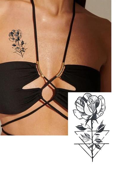 Geçici Gül Figürlü Mini Dövme Tattoo
