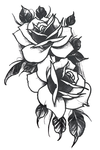 Geçici Gül Figürlü Mini Dövme Tattoo