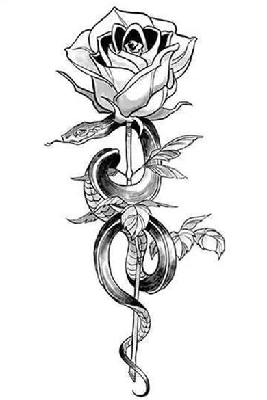 Geçici Gül Figürlü Mini Dövme Tattoo
