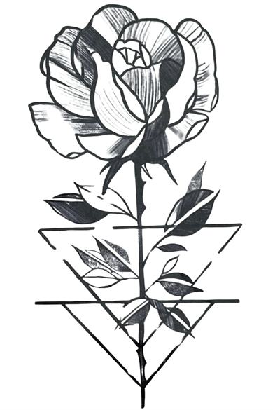 Geçici Gül Figürlü Mini Dövme Tattoo