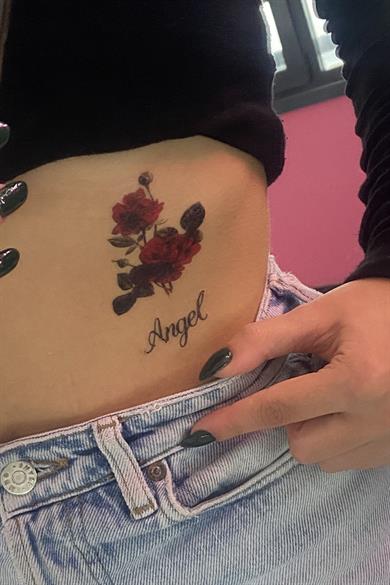 Geçici Gül Figürlü Dövme Tattoo