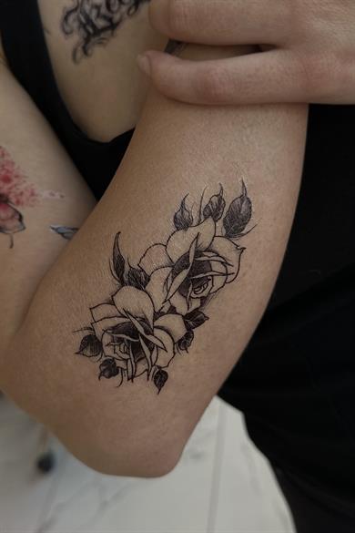 Geçici Gül Figürlü Mini Dövme Tattoo