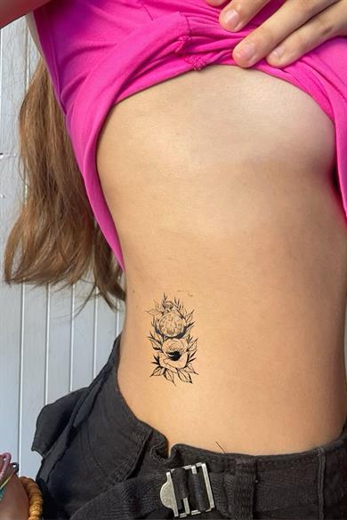 Geçici Gül Ve Saat Figürlü Mini Dövme Tattoo