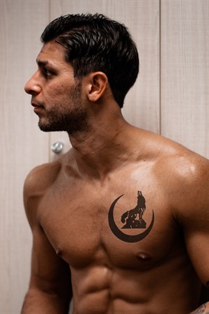 Temporary Crescent and Wolf Tattoo Tattoo