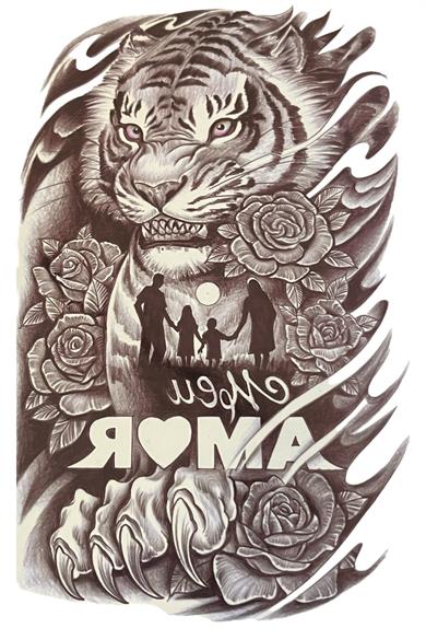 Geçici Kaplan Figürlü Dövme Tattoo