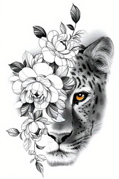 Geçici Kaplan Figürlü Dövme Tattoo