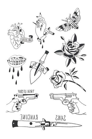 Geçici Karışık Figür Dövme Tattoo