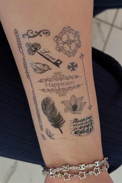 Geçici Karışık Figürlü Mini Dövme Tattoo