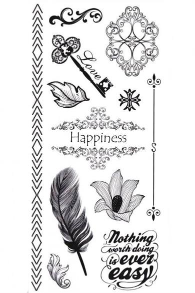 Geçici Karışık Figürlü Mini Dövme Tattoo