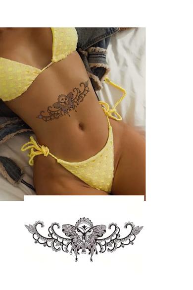 Geçici Kelebek Figürlü Dövme Tattoo
