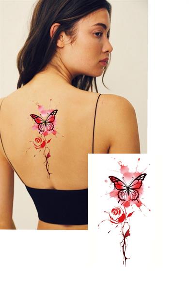 Geçici Kelebek Figürlü Dövme Tattoo