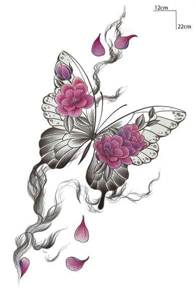 Geçici Kelebek Figürlü Dövme Tattoo