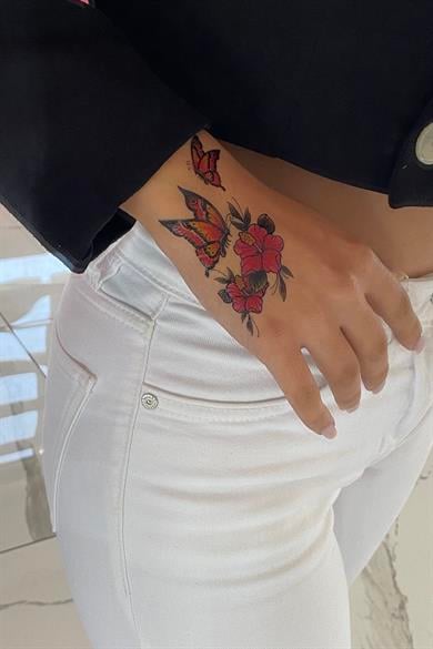 Geçici Kelebek Figürlü Dövme Tatto