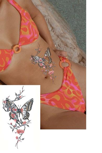 Geçici Kelebek Figürlü Dövme Tattoo