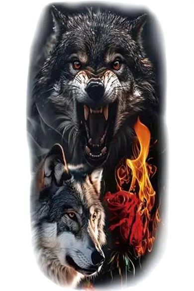 Geçici Kurt Figürlü Dövme Tattoo