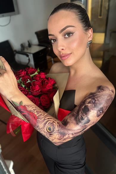 Geçici Kurt Ve Baykuş Figürlü Dövme Tattoo