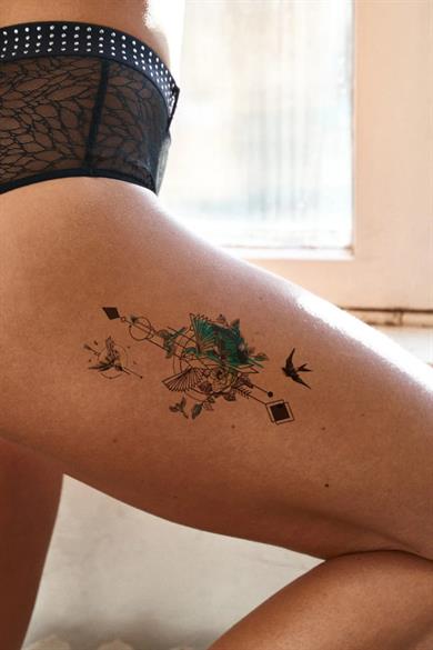 Geçici Kuş Figürlü Dövme Tattoo