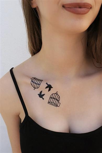 Geçici Kuş Figürlü Mini Dövme
