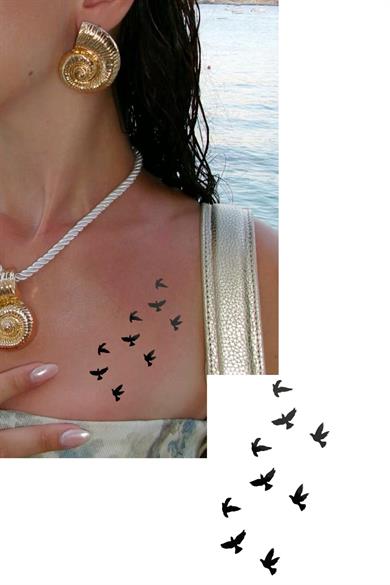 Geçici Kuş Figürlü Dövme Tatto