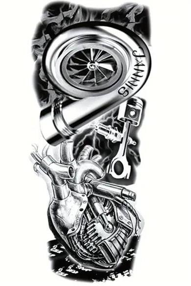 Geçici Makina Figürlü Dövme Tattoo