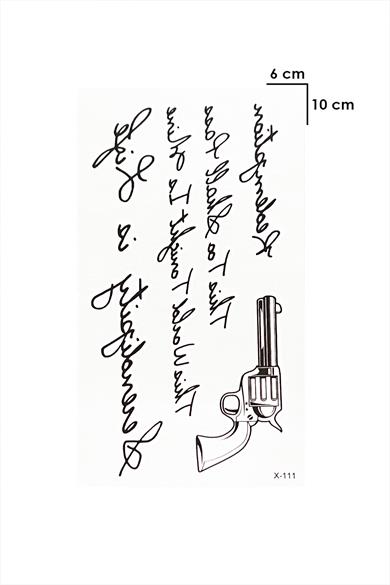 Geçici Mini Silah ve Yazılı Dövme Tattoo