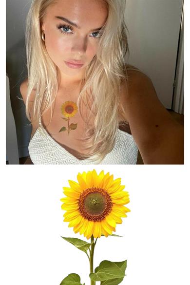 Geçici Papatya Figürlü Mini Dövme Tattoo