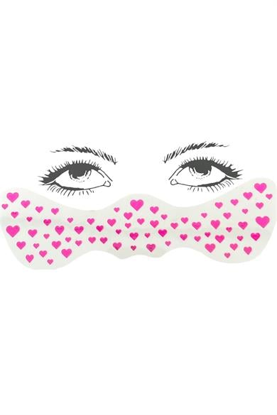 Geçici Pembe Kalp Çil Makyaj Bandı Glitter Parıltılı Simli Bant / Tattoo 