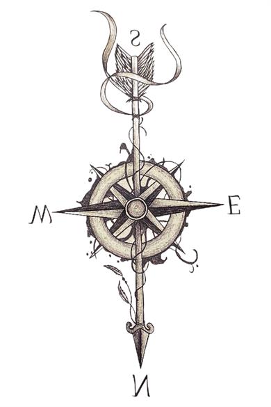 Geçici Pusula Figürlü Dövme Tatto