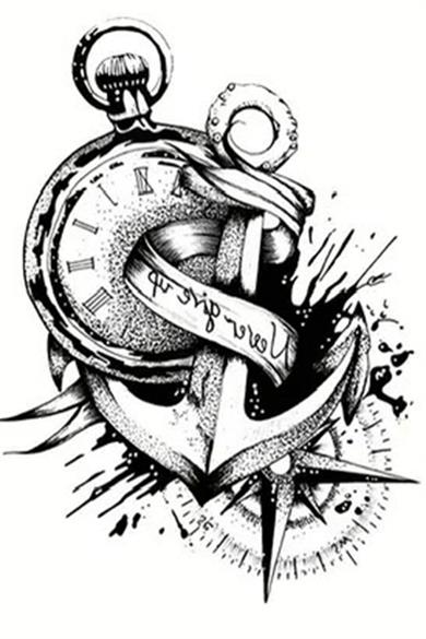 Geçici Pusula Figürlü Dövme Tattoo