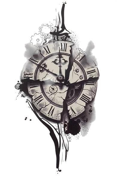 Geçici Saat Figürlü Mini Dövme Tattoo