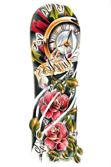 Geçici Saat Ve Çiçek Figürlü Dövme Tattoo