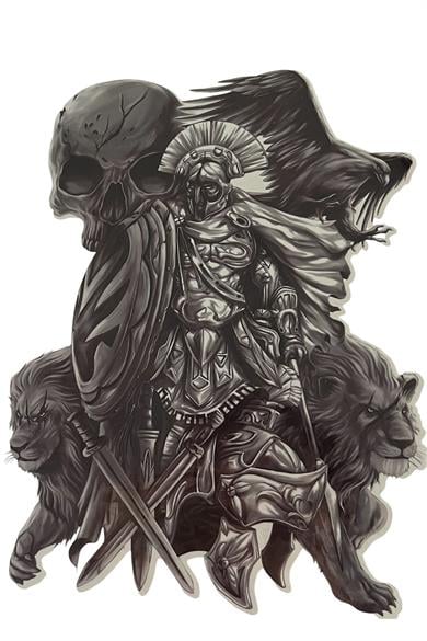 Geçici Savaşçı Figürlü Dövme Tattoo