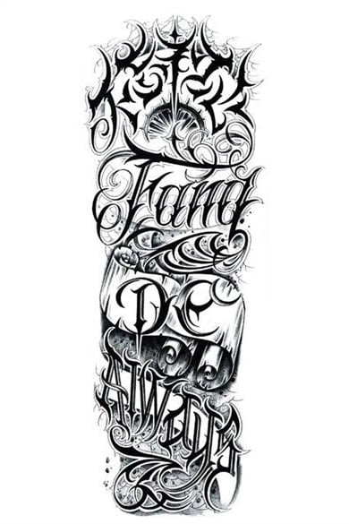 Geçici Yazı Detaylı Dövme Tattoo