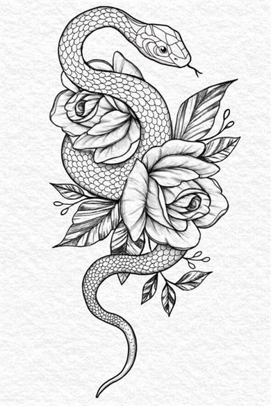 Geçici Yılan Figürlü Dövme Tattoo