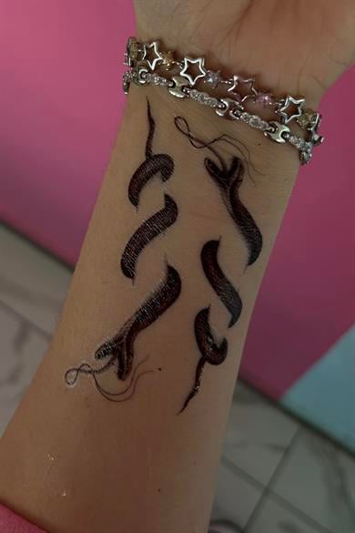 Geçici Yılan Figürlü Mini Dövme Tattoo