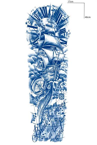 Gemi Figürlü 12 Saat Sonra Kararan Geçici Kol Dövme Tattoo