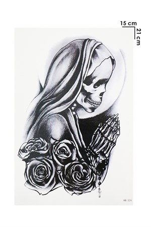 Gerçekçi Geçici Kurukafa Dövme Tattoo