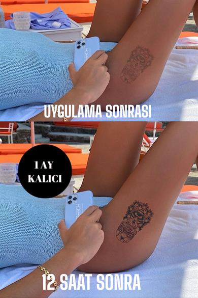 Göz Figürlü 12 Saat Sonra Kararan Geçici Orta Dövme Tattoo