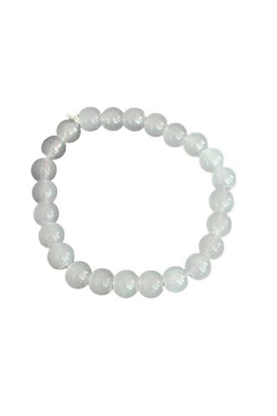 Gri Renk Boncuk detaylı Erkek Bileklik