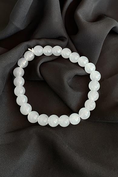 Gri Renk Boncuk detaylı Erkek Bileklik